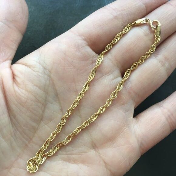 Italian 14k solid yellow gold chain bracelet